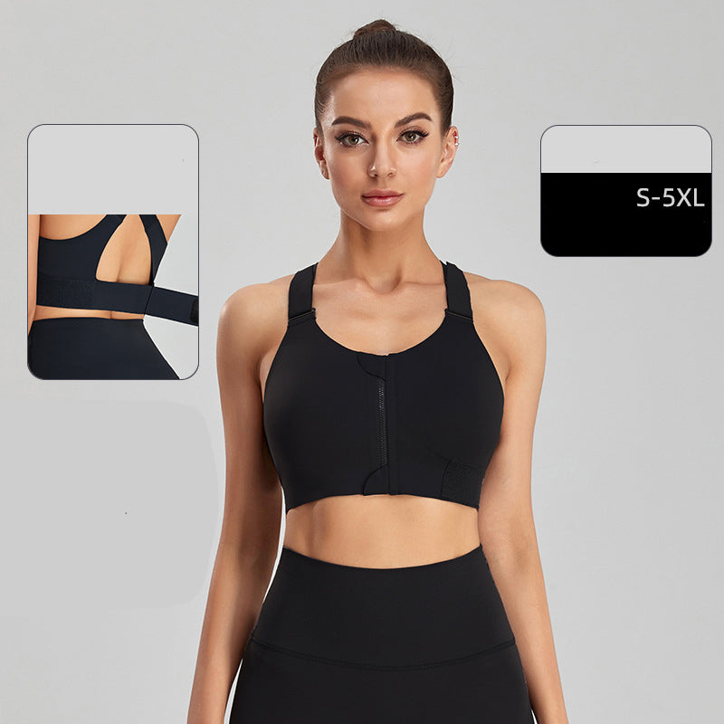 Front-Zip Shockproof Sports Bra