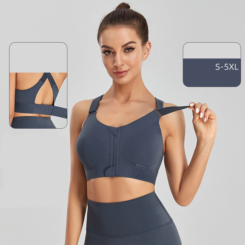 Front-Zip Shockproof Sports Bra