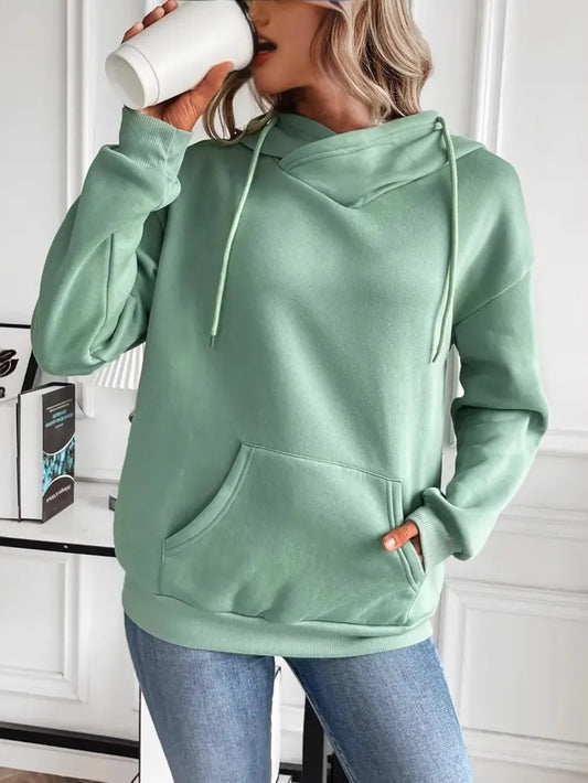 Relaxed-Fit Hoodie with Adjustable Drawstring and Front Kangaroo Pocket – Your Everyday Essential