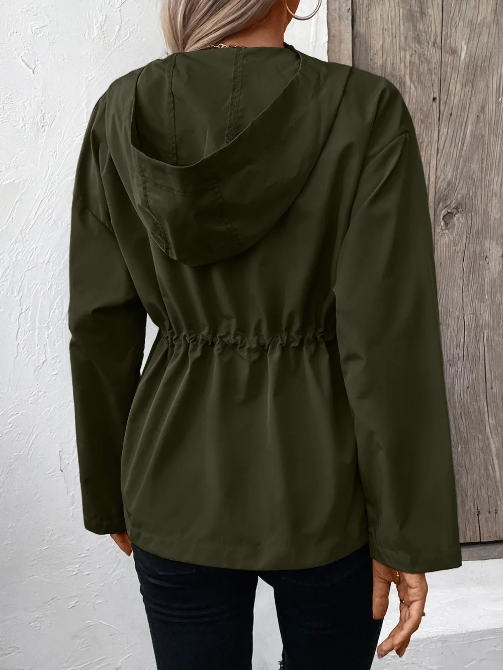 Casual Zip-Up Jacket with Adjustable Hood