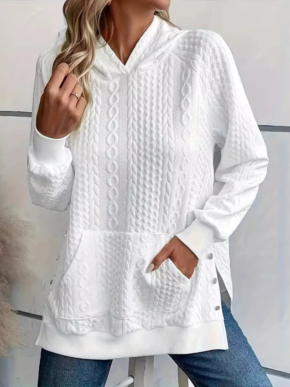 Oversized Long Sleeve Hoodie for Women – Perfect for Autumn and Winter