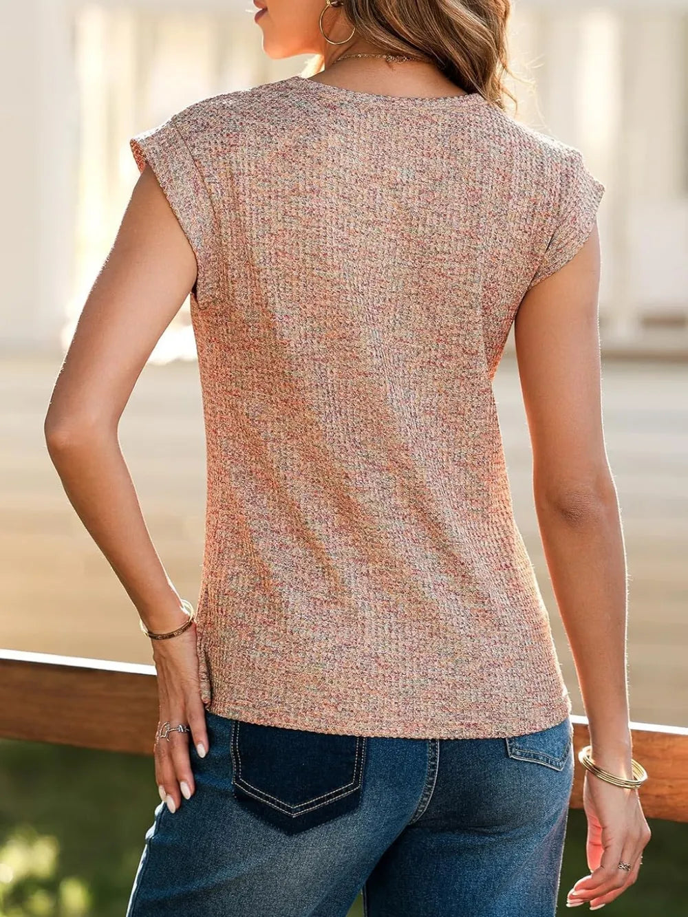 Soft Heathered Round Neck T-Shirt