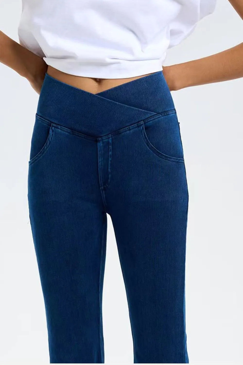 High-Stretch Bootcut Jeans with Pockets