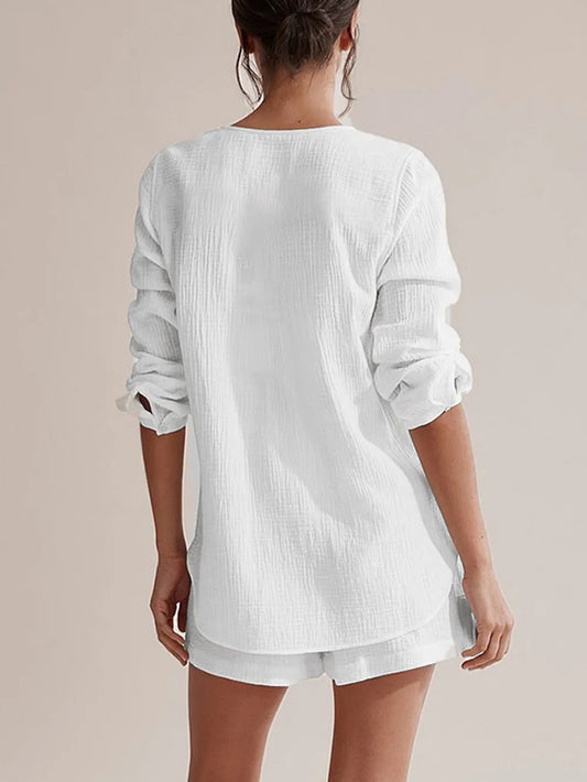Women’s Summer Pyjama Set Crafted from 100% Cotton Gauze