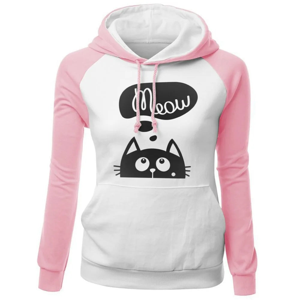 Hoodie Sweatshirt Cat Meow