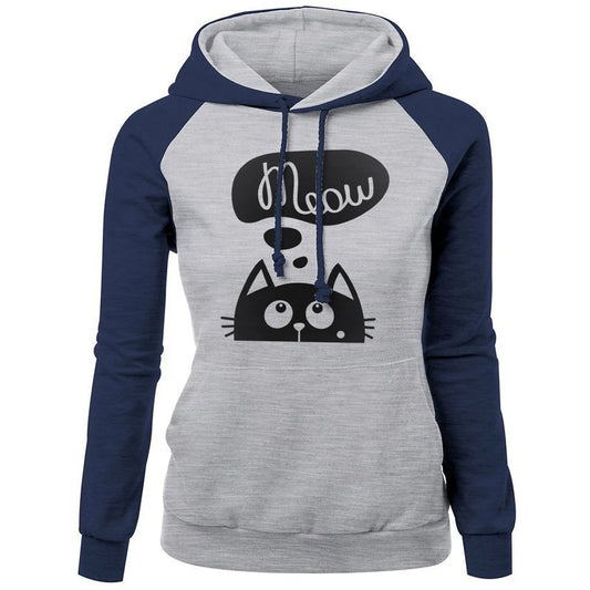 Hoodie Sweatshirt Cat Meow