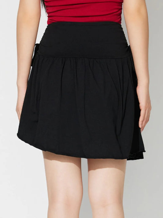 Modern Asymmetrical Mini Skirt – Chic Side Tie
