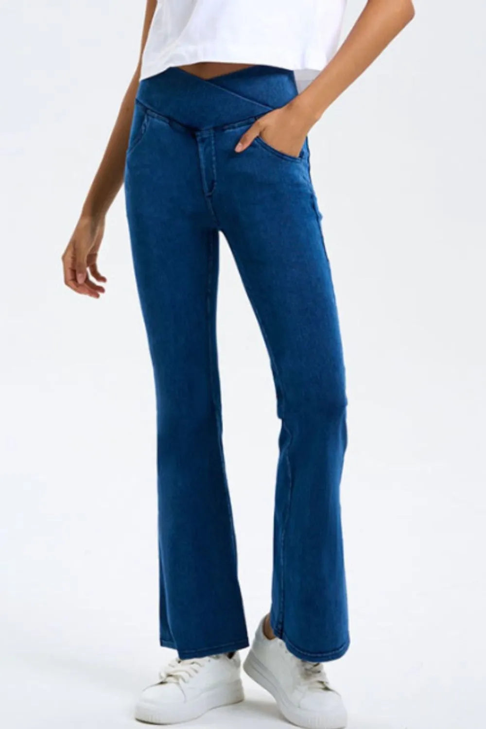 High-Stretch Bootcut Jeans with Pockets