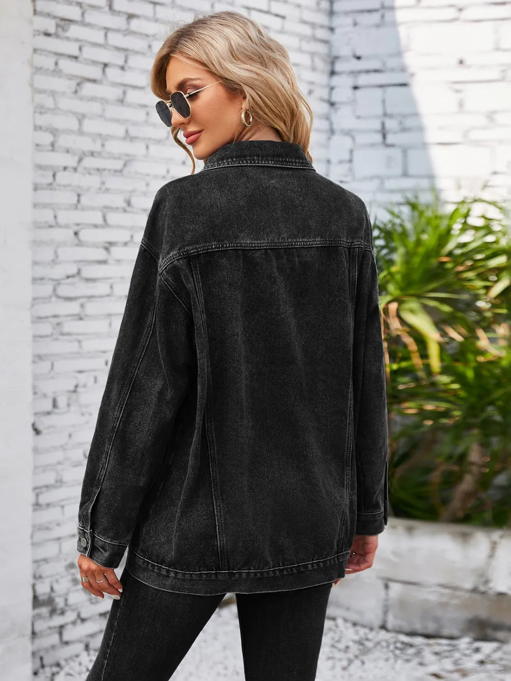 Classic Long Sleeve Button-Up Denim Jacket