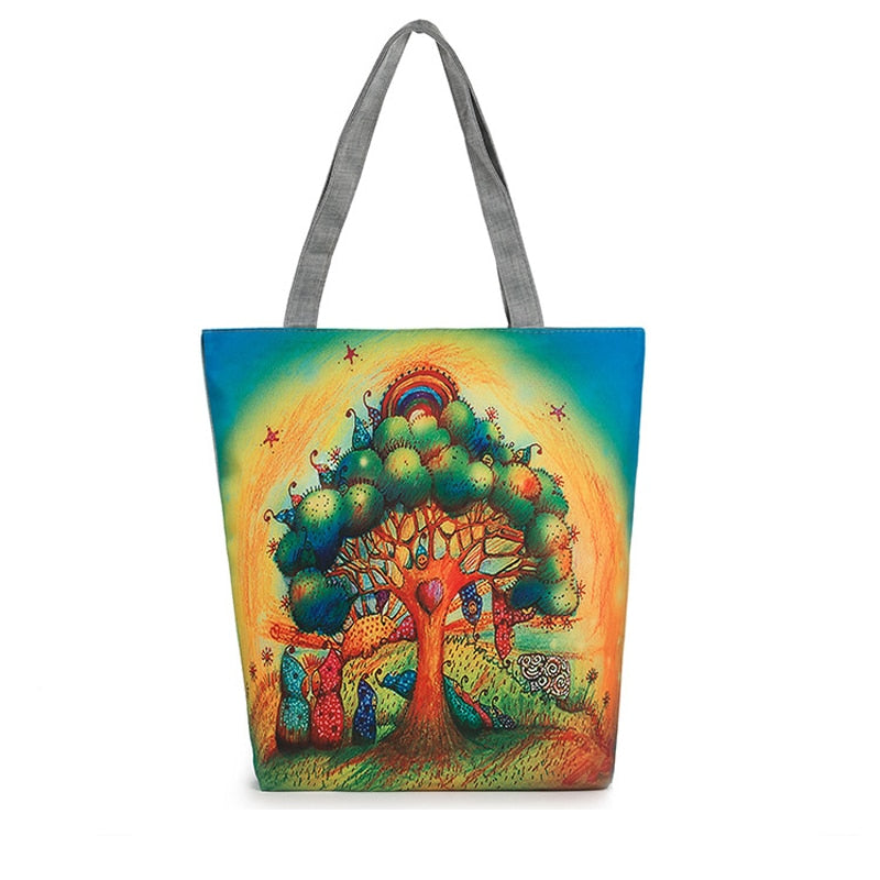 Vintage Canvas Bags Large Thai Owl Tote bag HandBag