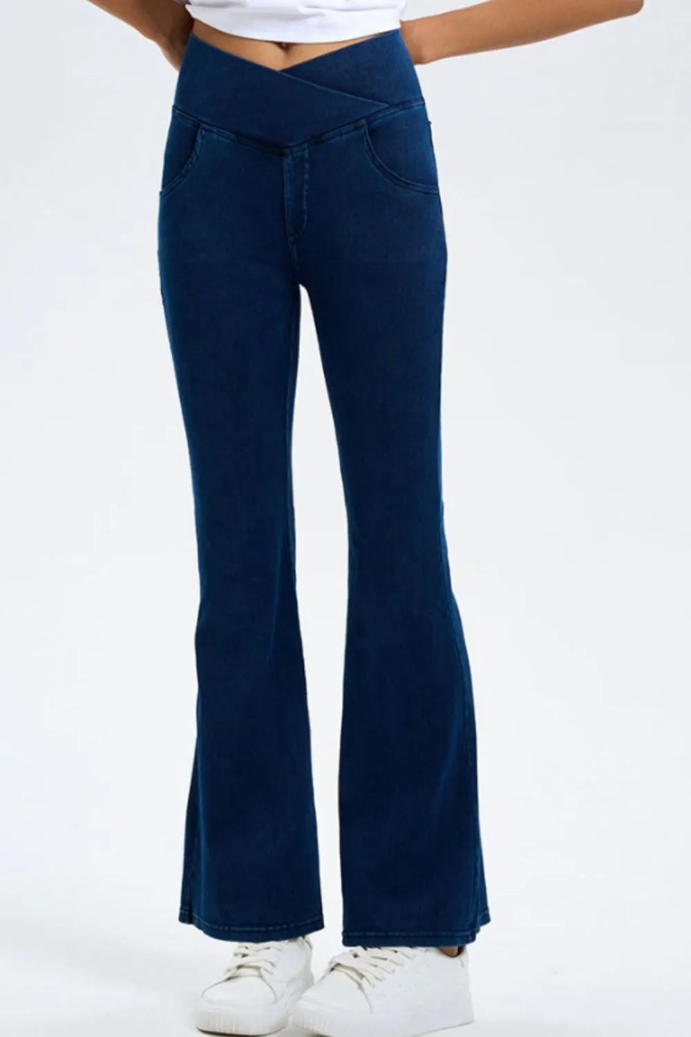 High-Stretch Bootcut Jeans with Pockets