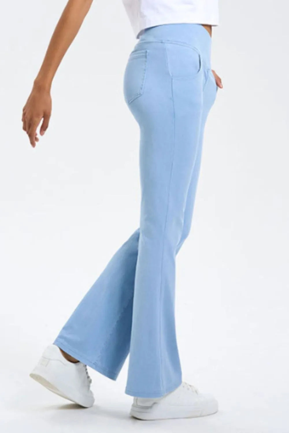 High-Stretch Bootcut Jeans with Pockets