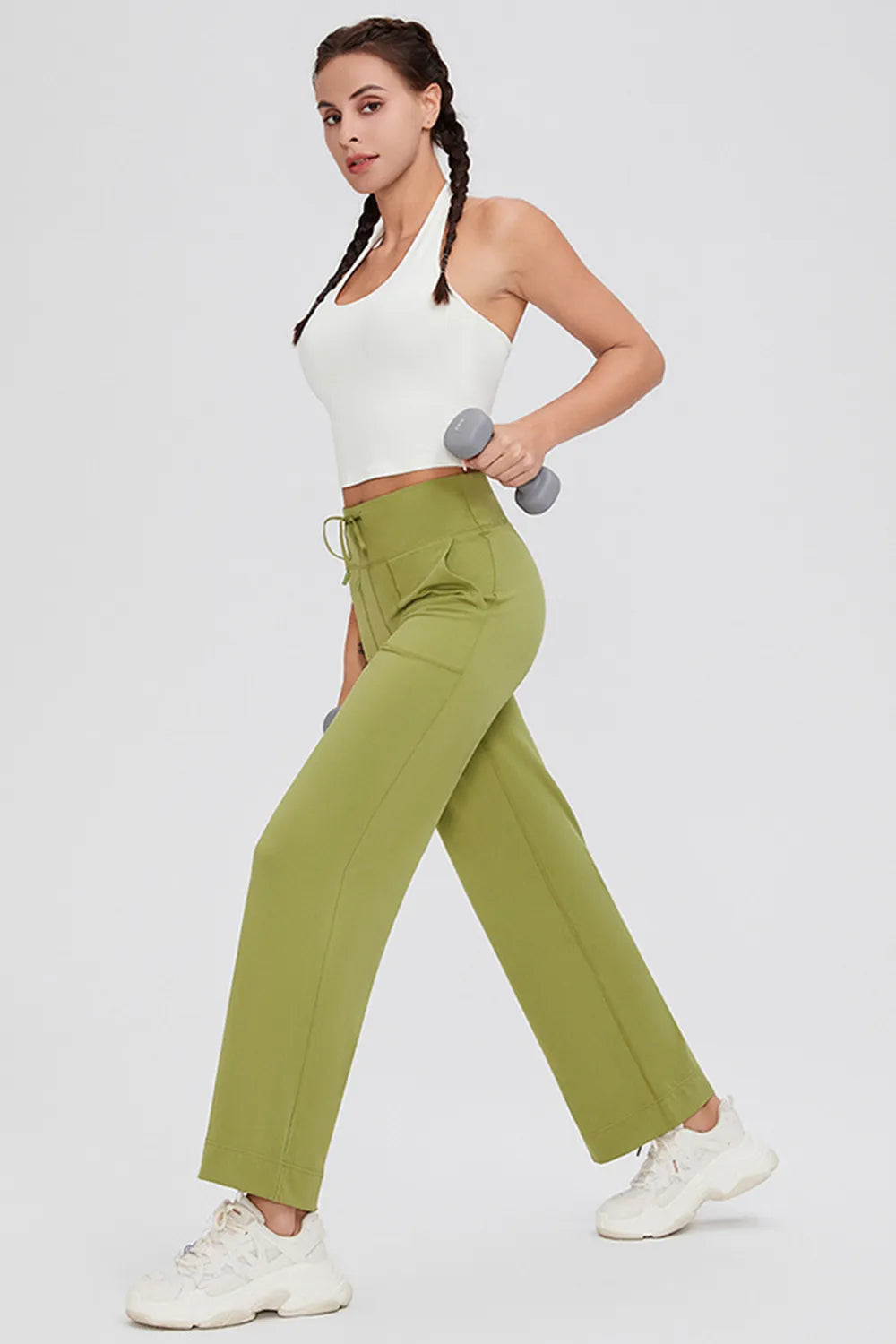 Basic Bae High-Waisted Drawstring Pants – Full Size Fit
