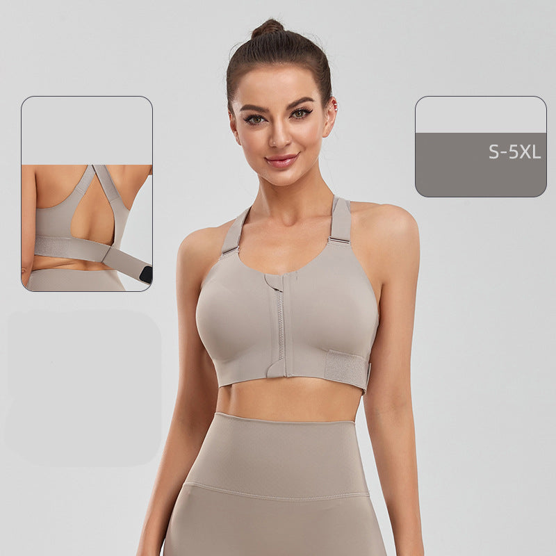 Front-Zip Shockproof Sports Bra