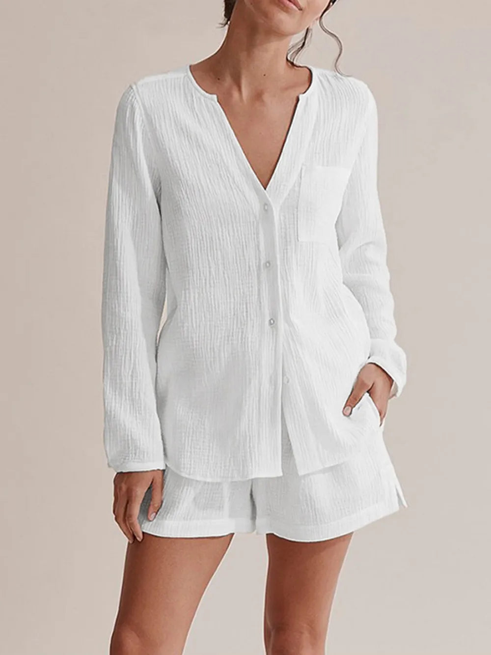 Women’s Summer Pyjama Set Crafted from 100% Cotton Gauze