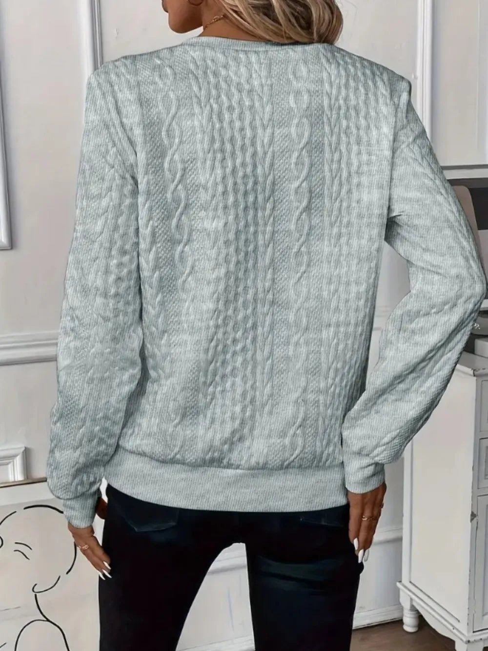 Textured Half Zip Sweatshirt – Long Sleeves for Comfort and Style