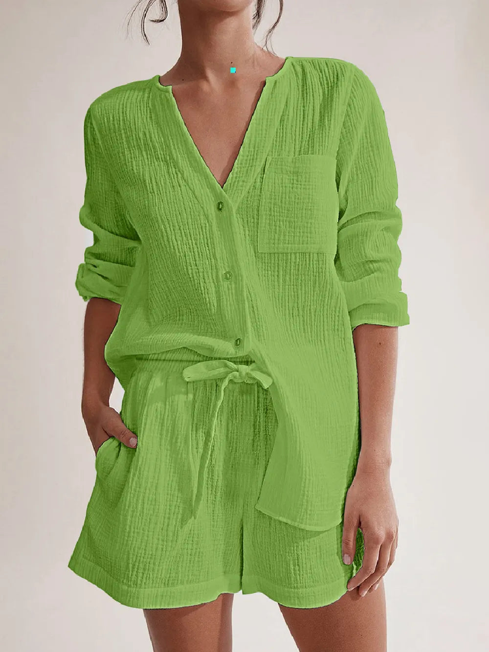 Women’s Summer Pyjama Set Crafted from 100% Cotton Gauze