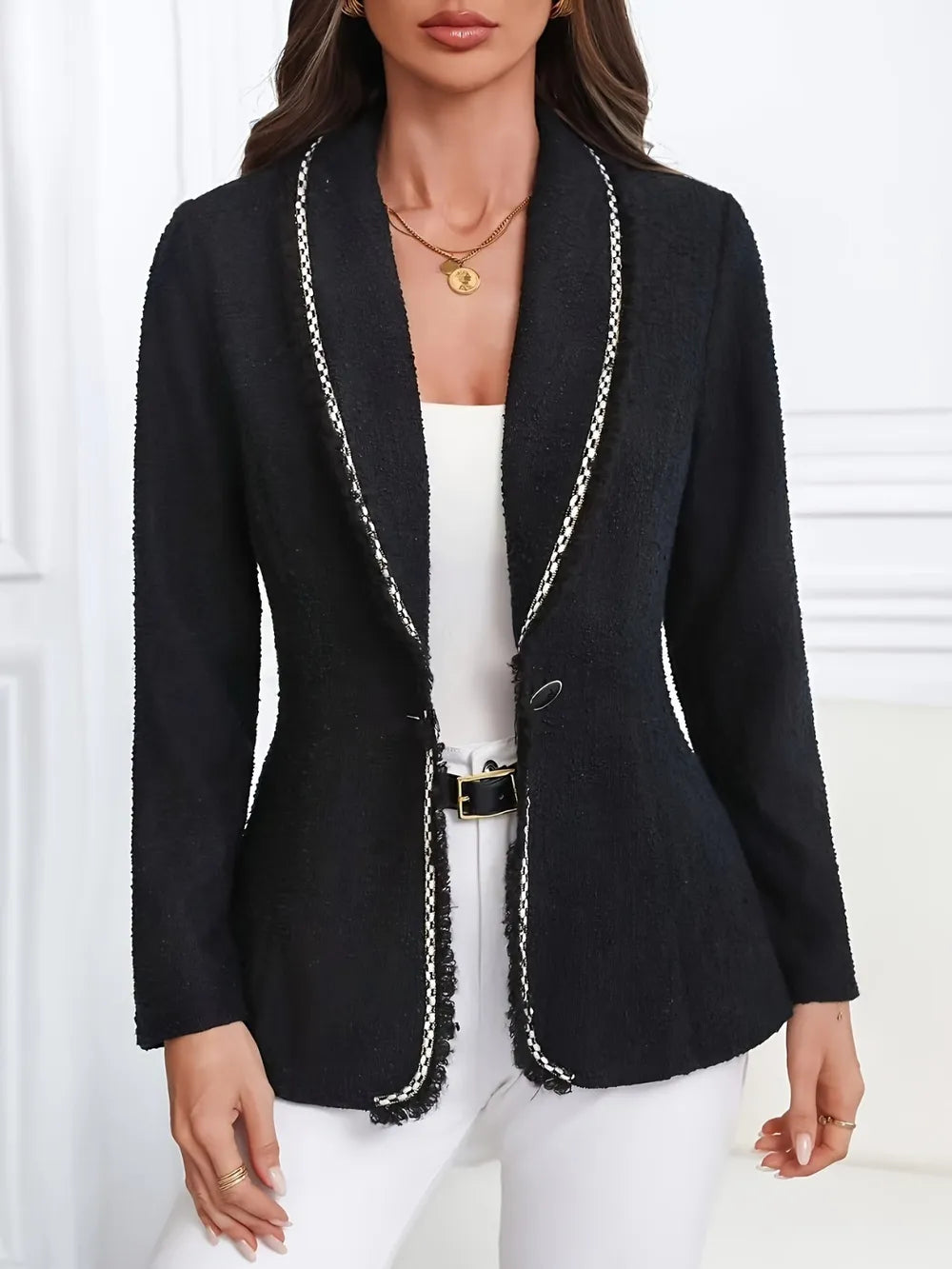 Classic Single-Breasted Lapel Blazer