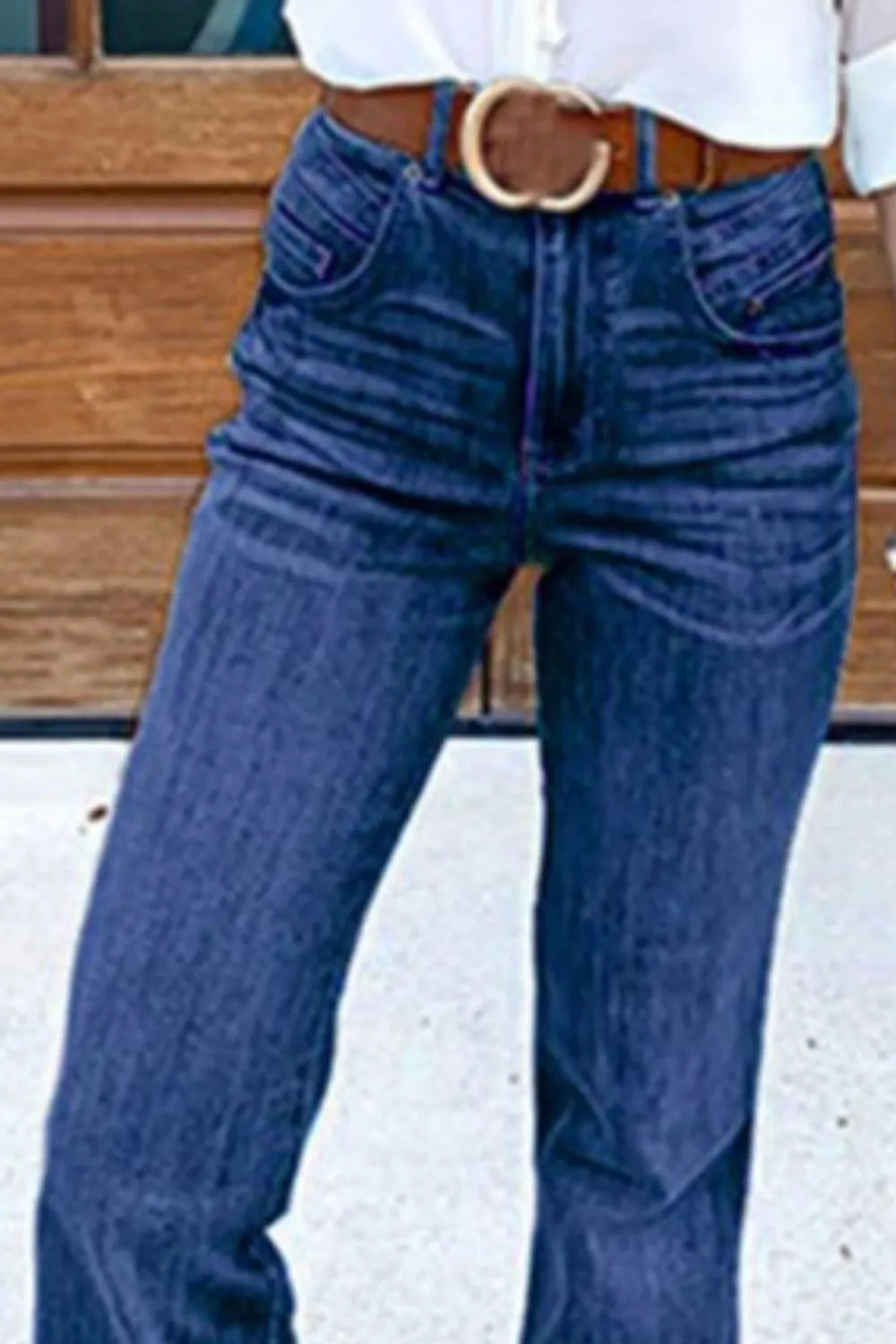 Full-Size Flare Jeans with Pockets – Available in Plus Sizes