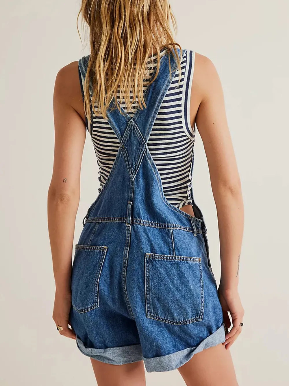 Square Neck Denim Overalls with Bold Wide Straps – Effortless Everyday Style