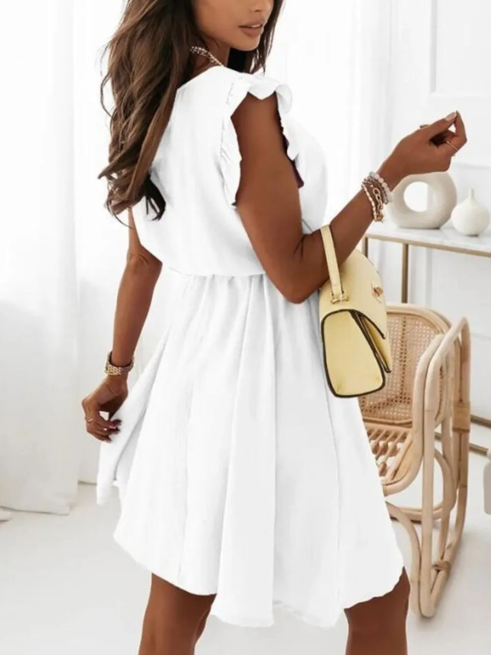 Ruffle Bloom Waist Tie Dress