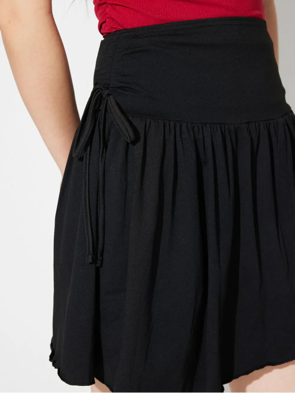 Modern Asymmetrical Mini Skirt – Chic Side Tie