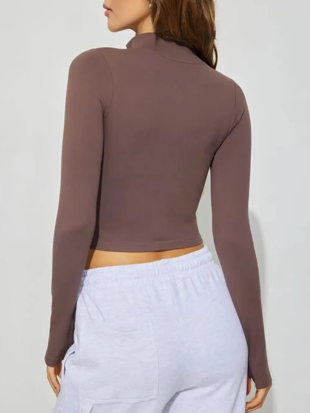Long Sleeve Athletic Zip Cardigan with Stand Collar – Ideal for Cooler Seasons