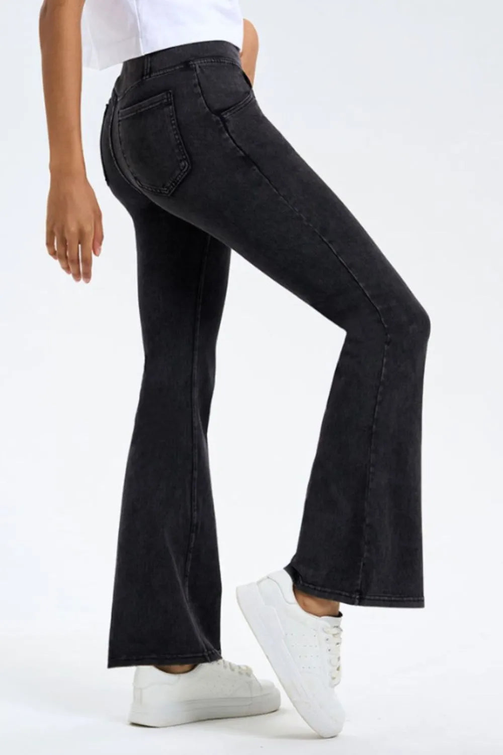 High-Stretch Bootcut Jeans with Pockets