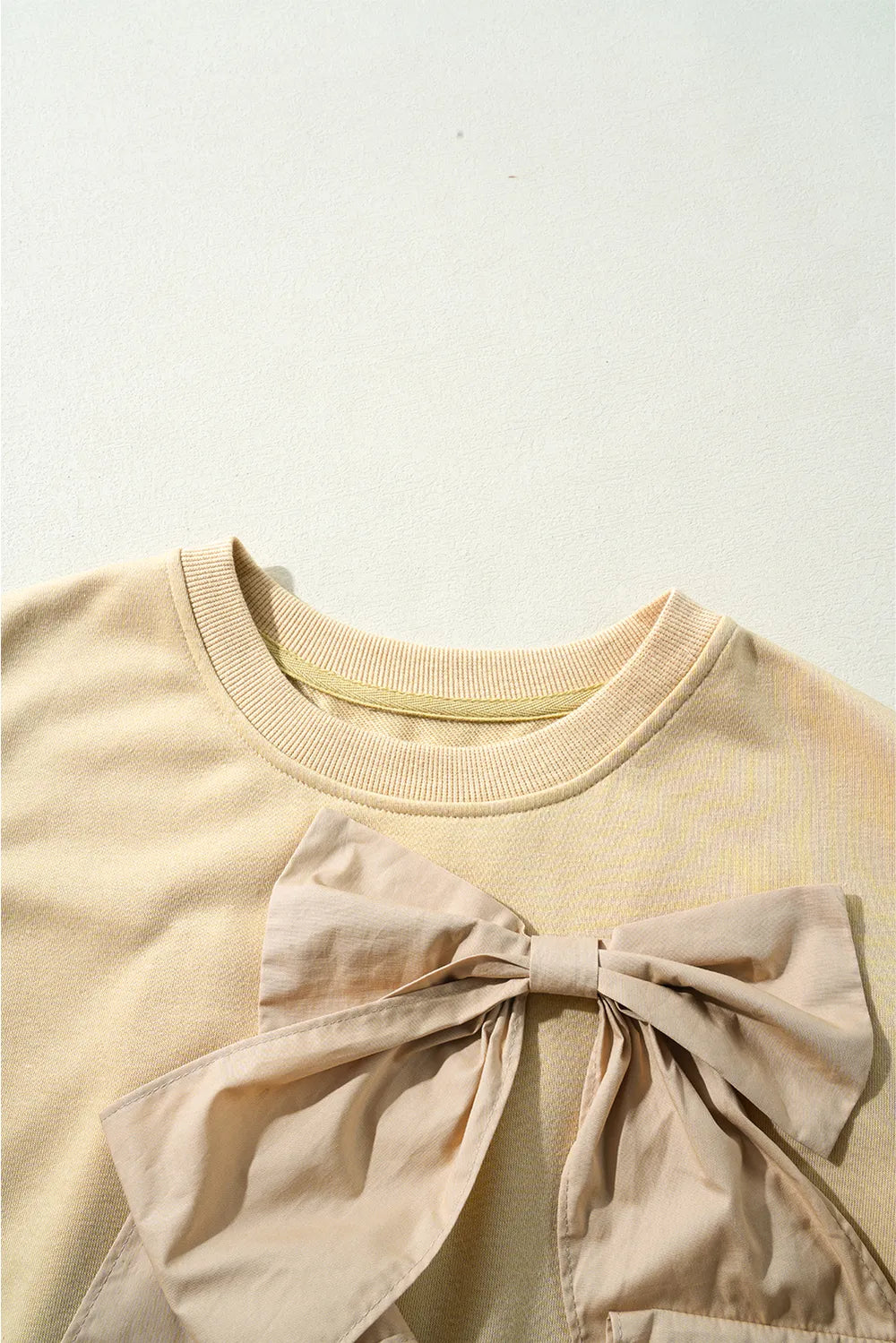 Bow Detail Round Neck Blouse – Cap Sleeve Charm