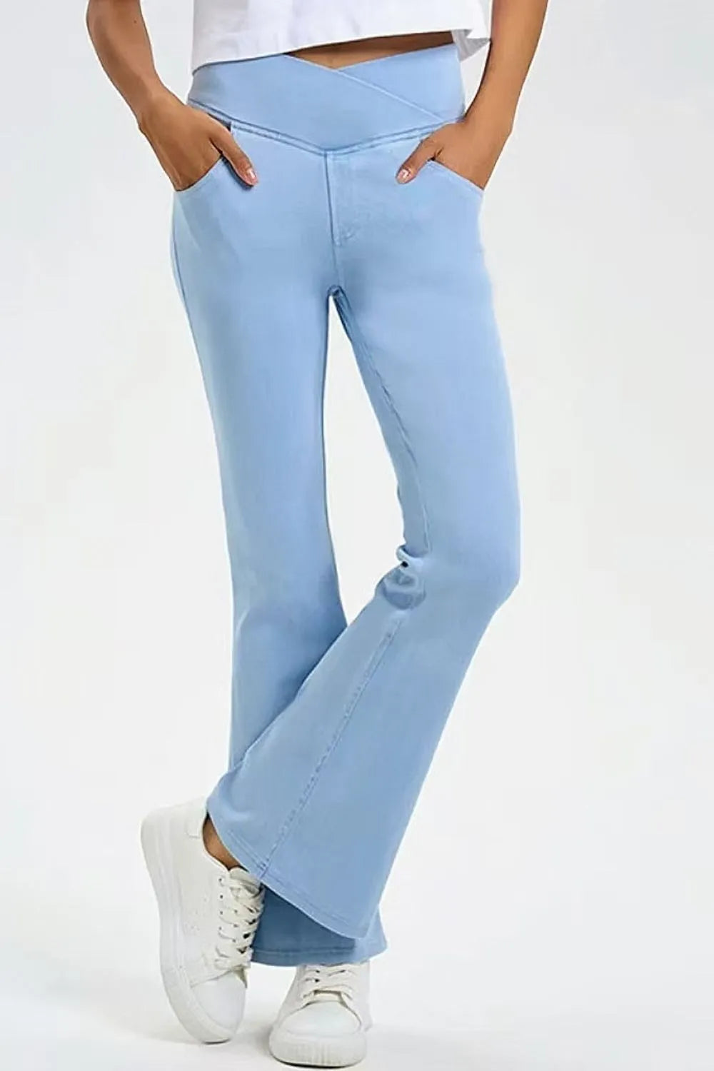 High-Stretch Bootcut Jeans with Pockets