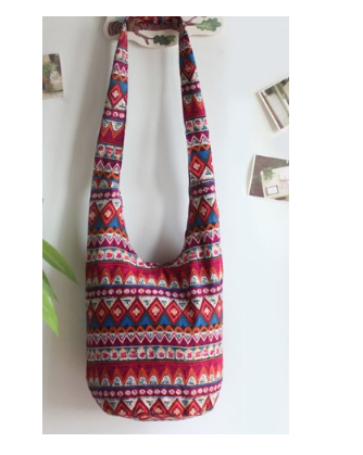 Sling Crossbody Bag Shoulder Bag Purse Thai, with Zip Handmade
