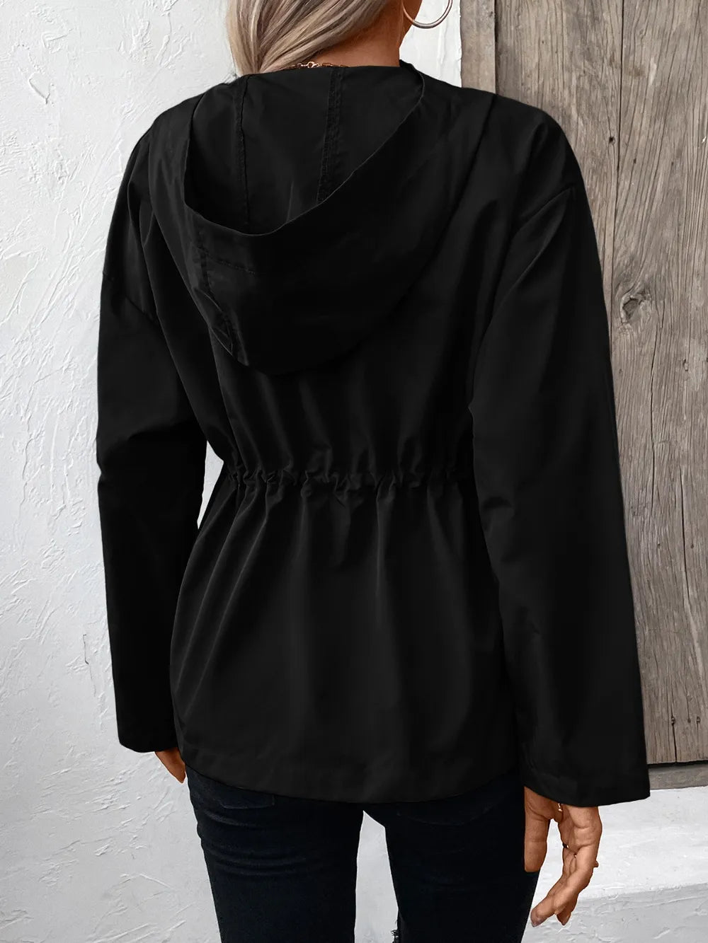Casual Zip-Up Jacket with Adjustable Hood