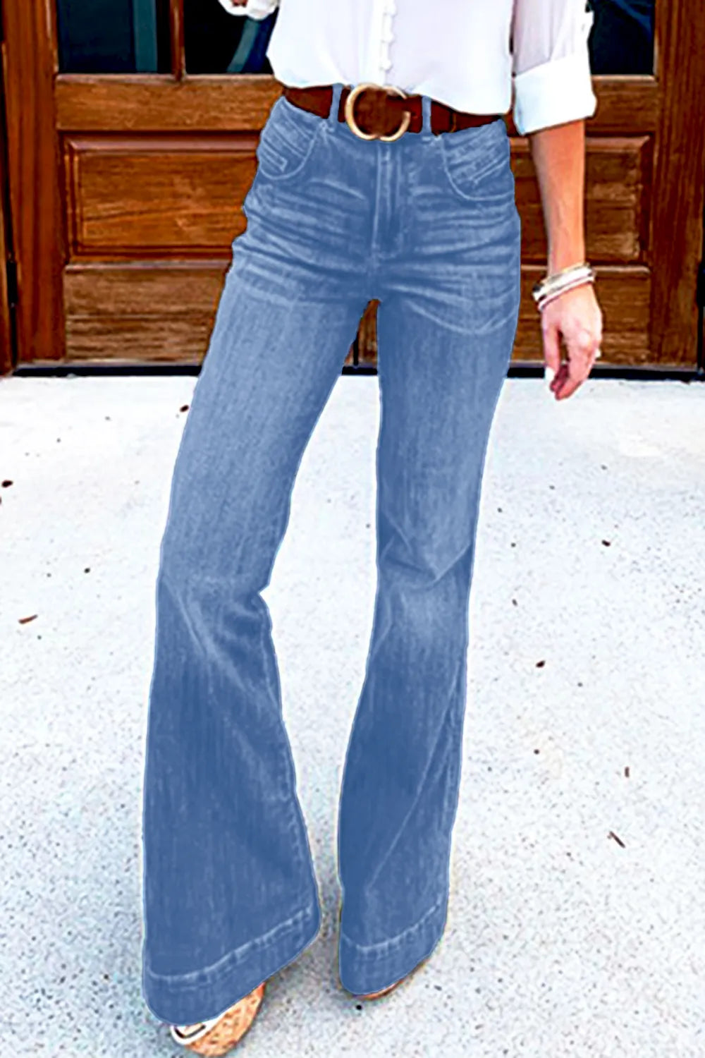 Full-Size Flare Jeans with Pockets – Available in Plus Sizes