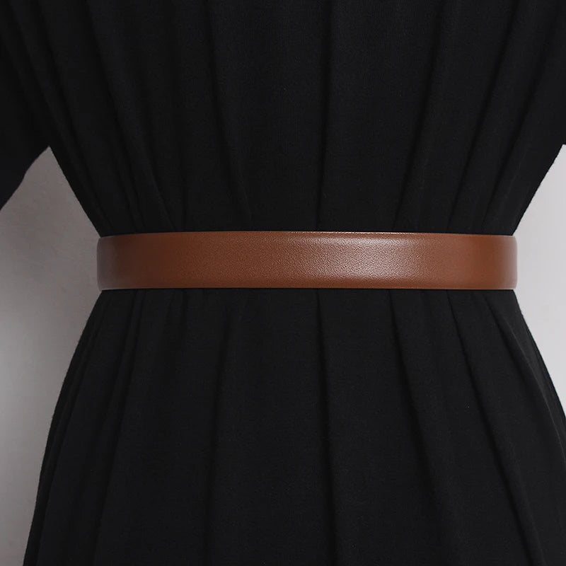 Genuine Leather Cummerbunds Female Dress Corsets Squiggle