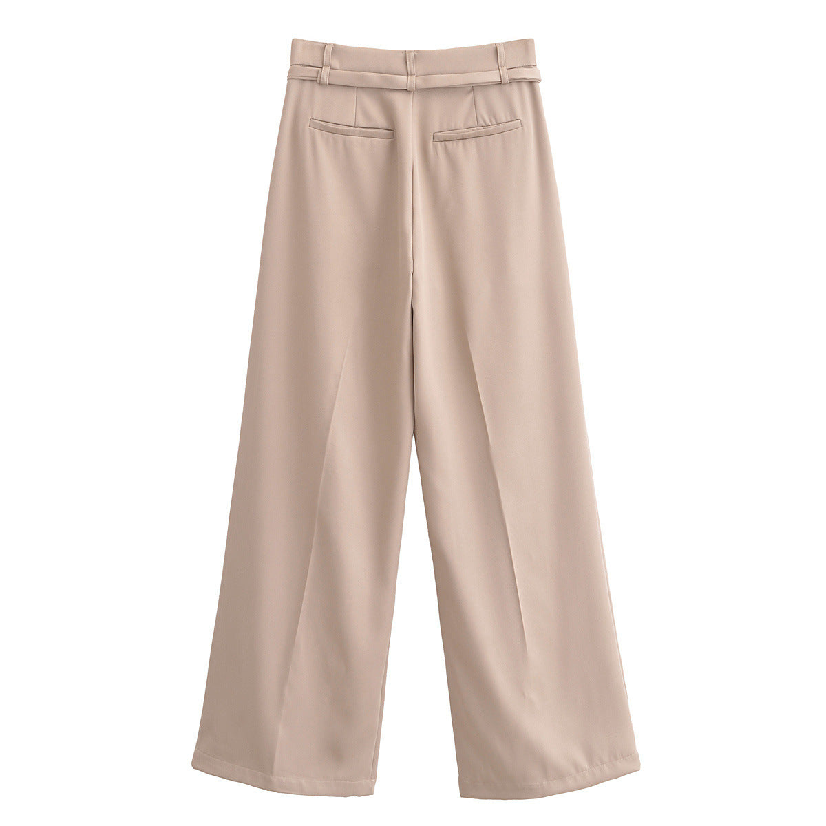 Relaxed Fit Wide-Leg Trousers with Waist Bel