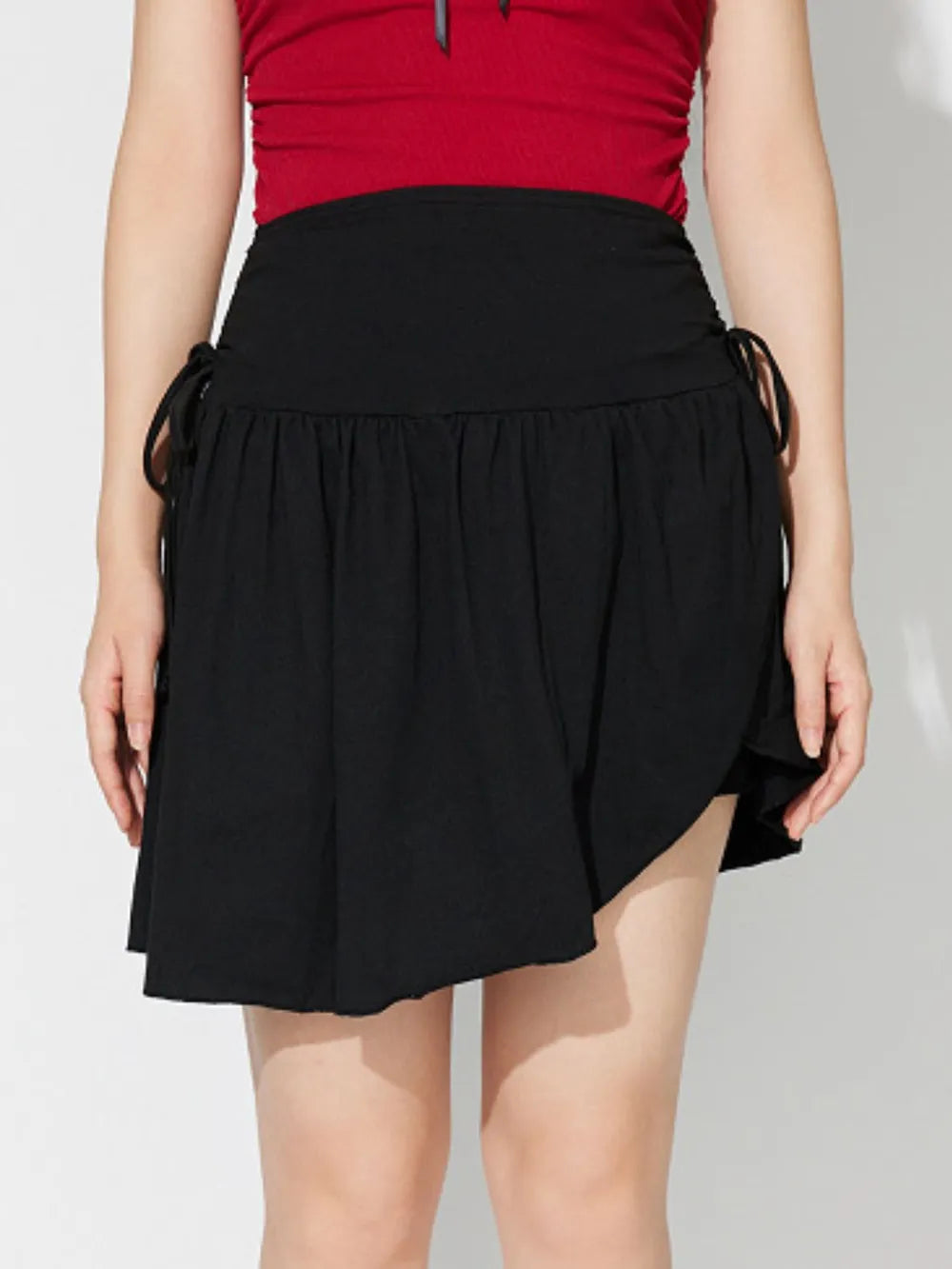 Modern Asymmetrical Mini Skirt – Chic Side Tie
