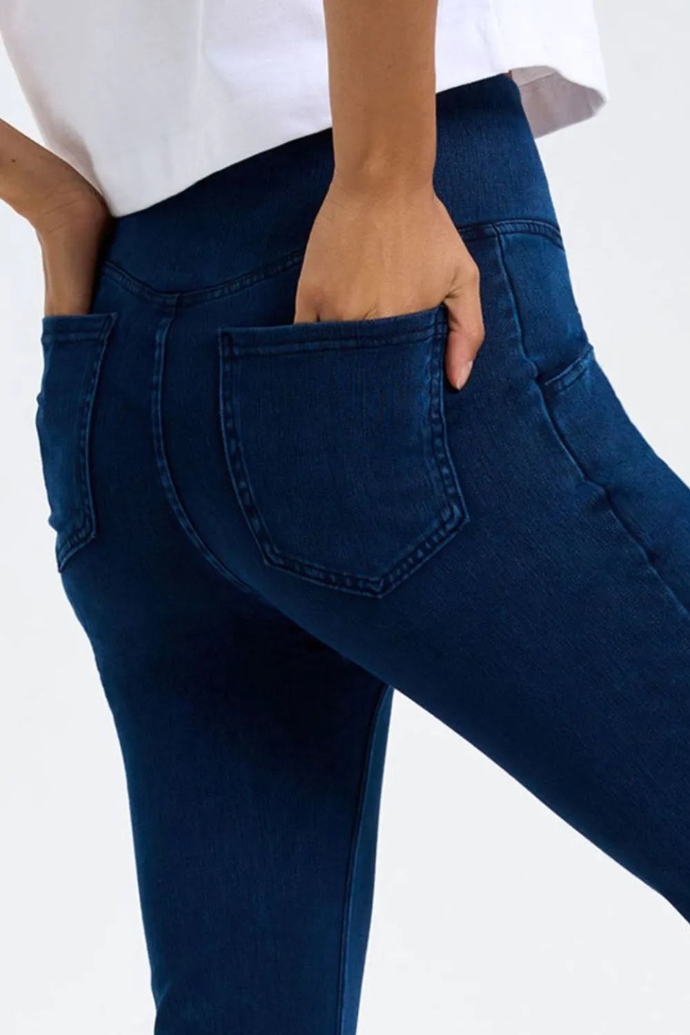 High-Stretch Bootcut Jeans with Pockets