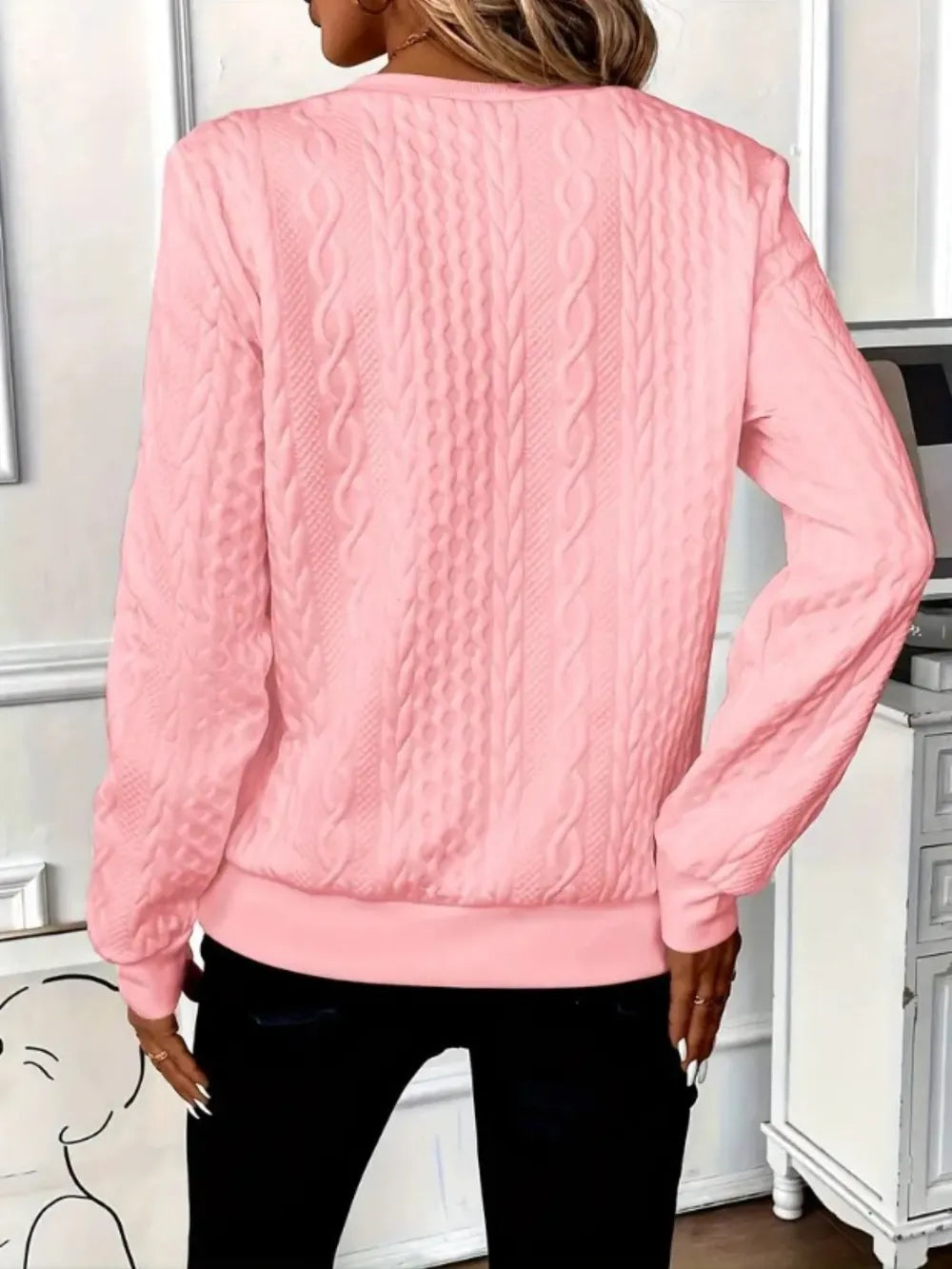 Textured Half Zip Sweatshirt – Long Sleeves for Comfort and Style
