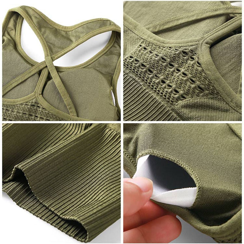 Seamless Sports Bra Top Cropped Top Push up