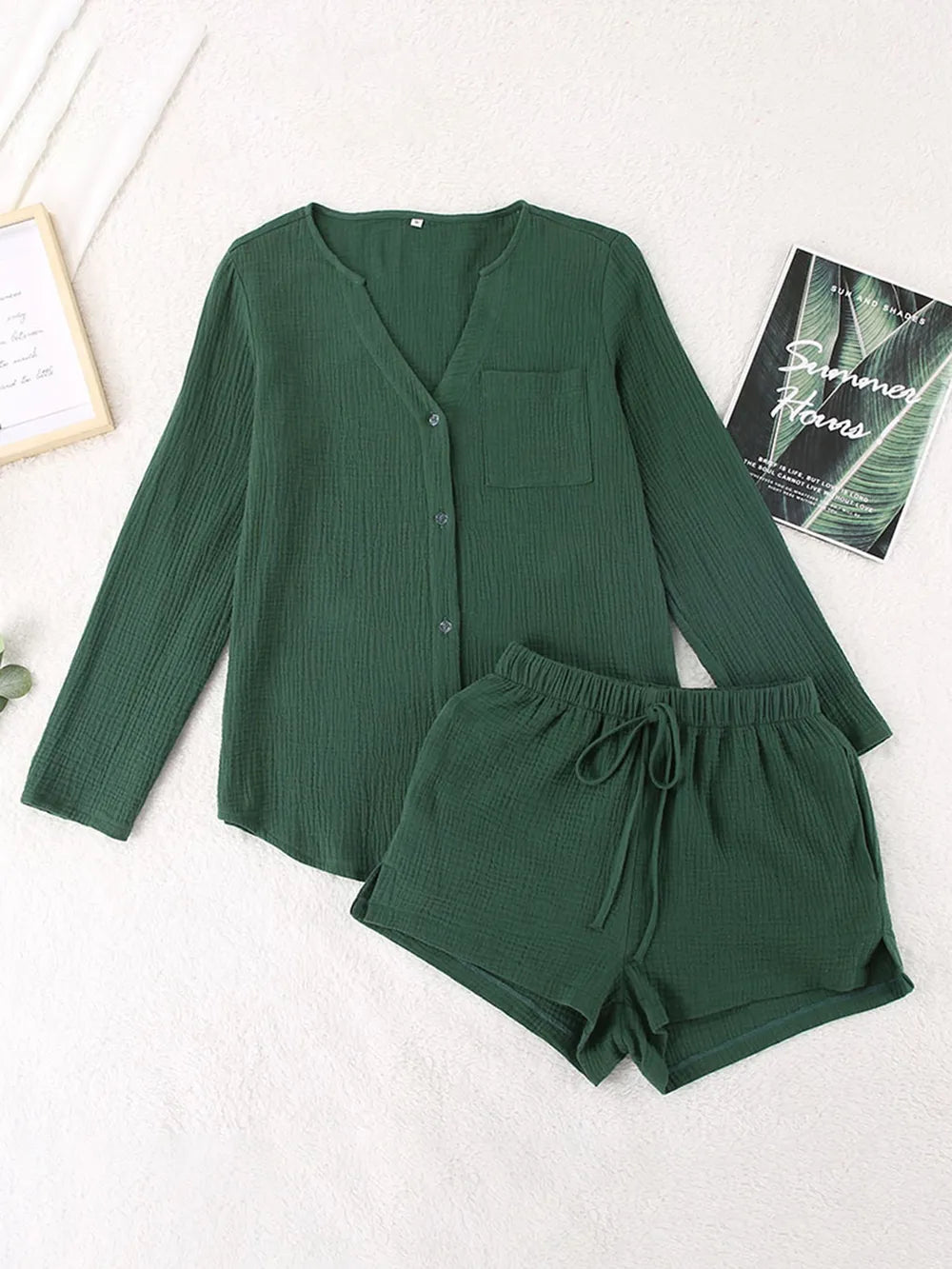 Women’s Summer Pyjama Set Crafted from 100% Cotton Gauze