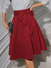 Knee-Length Wrap Skirt with Tie Detail