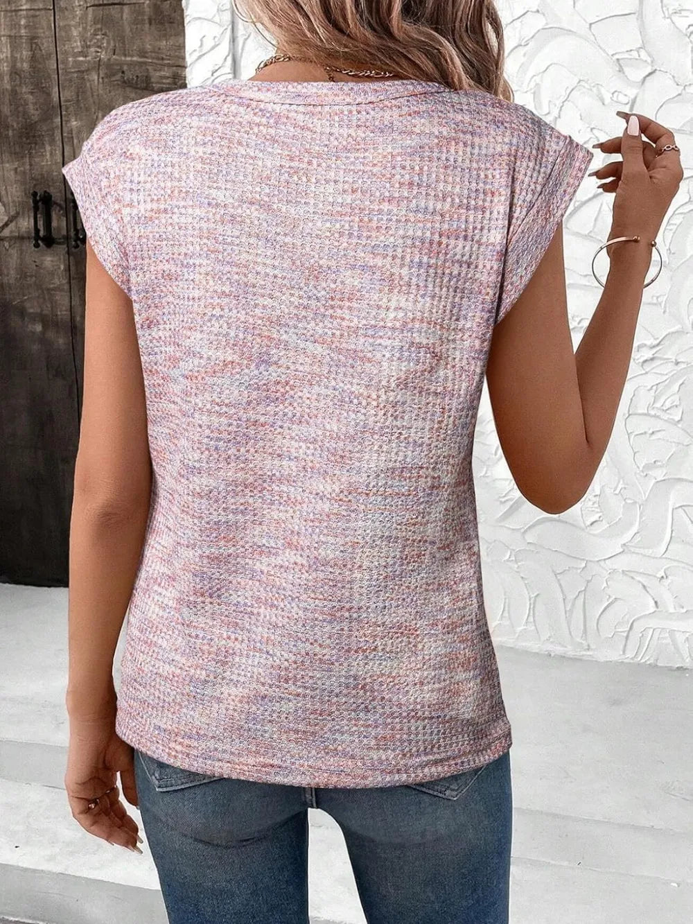 Soft Heathered Round Neck T-Shirt