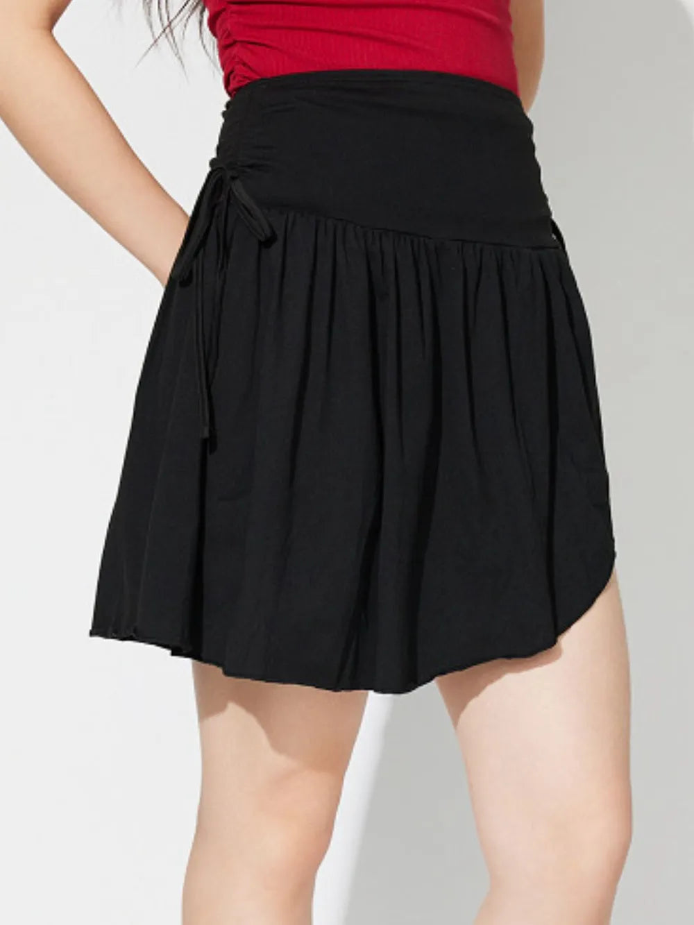 Modern Asymmetrical Mini Skirt – Chic Side Tie