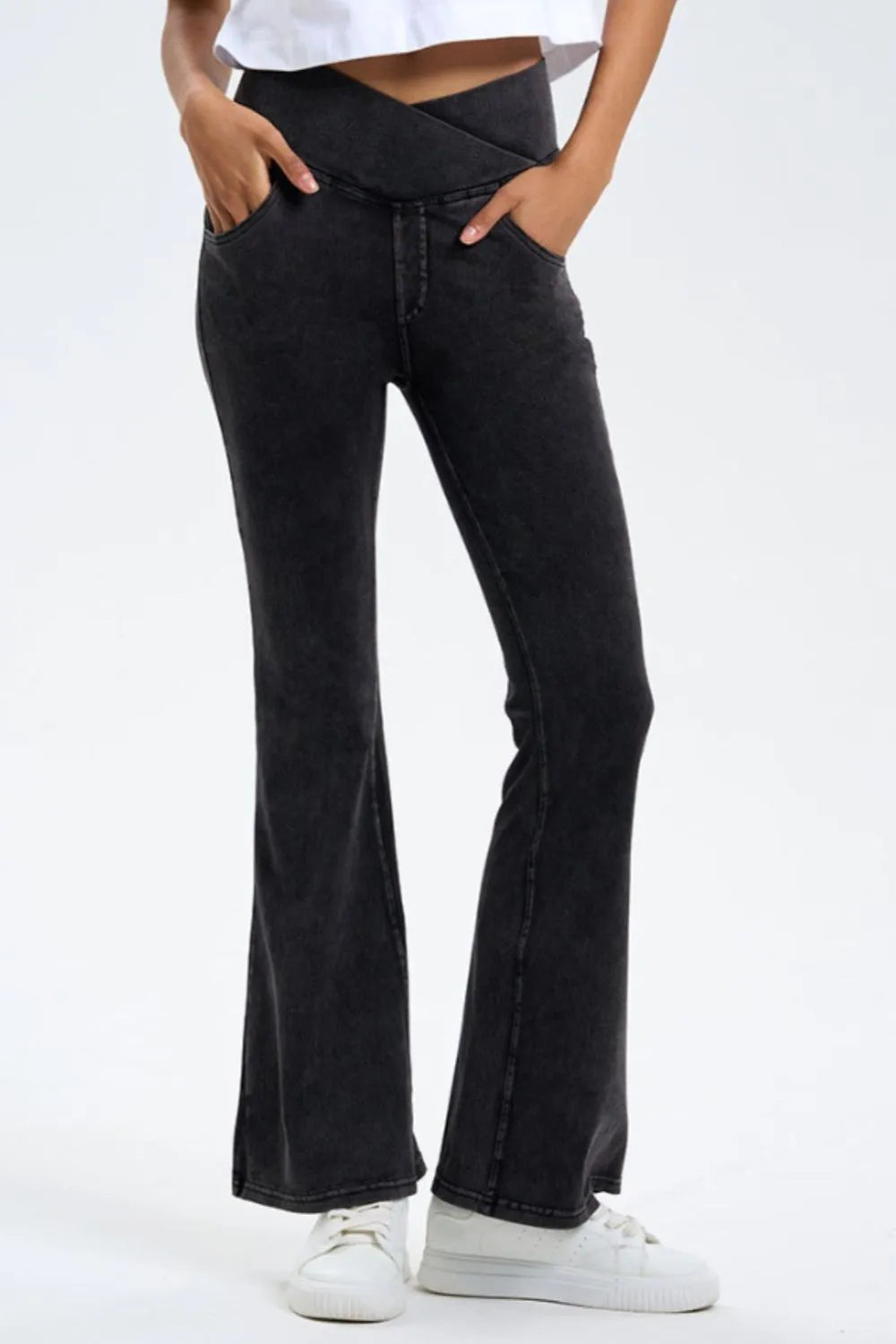High-Stretch Bootcut Jeans with Pockets
