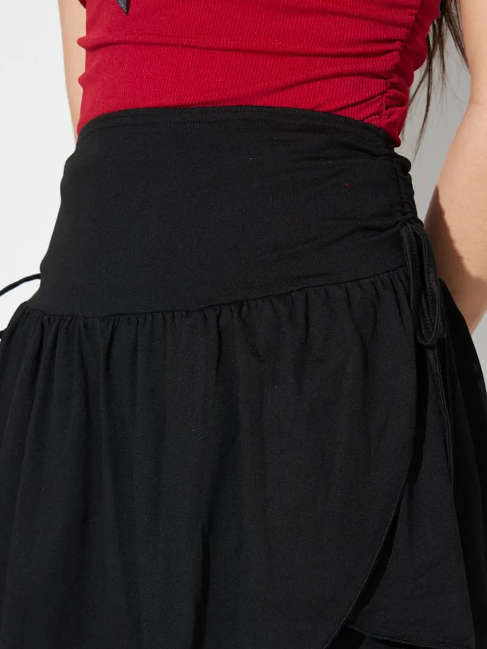 Modern Asymmetrical Mini Skirt – Chic Side Tie