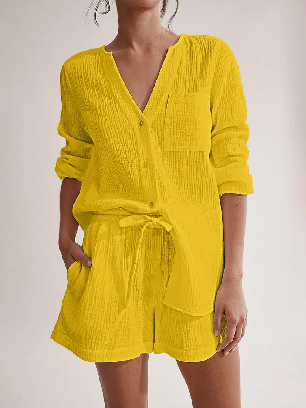 Women’s Summer Pyjama Set Crafted from 100% Cotton Gauze