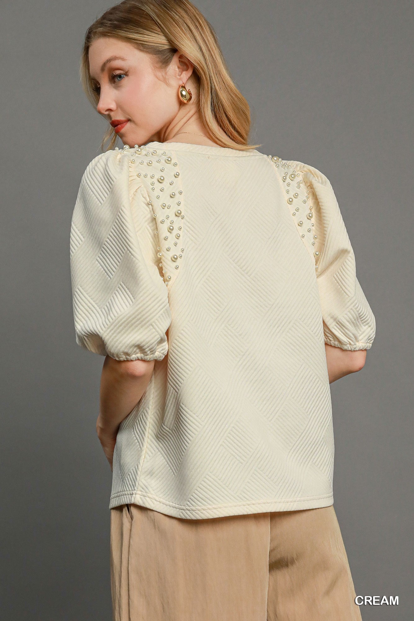 Puff Sleeve Feminine Knit Top