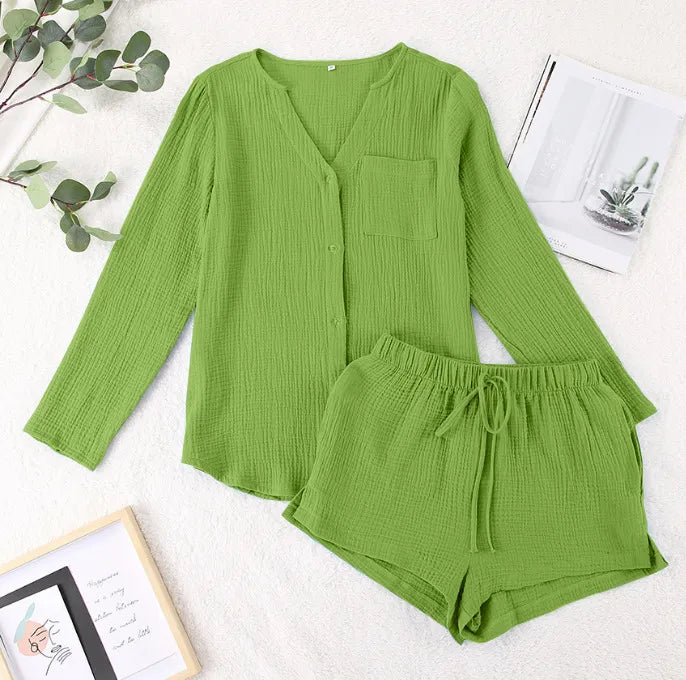 Women’s Summer Pyjama Set Crafted from 100% Cotton Gauze