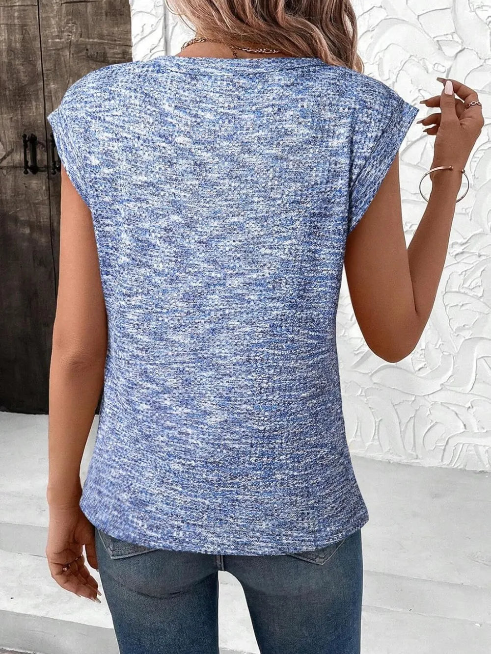 Soft Heathered Round Neck T-Shirt