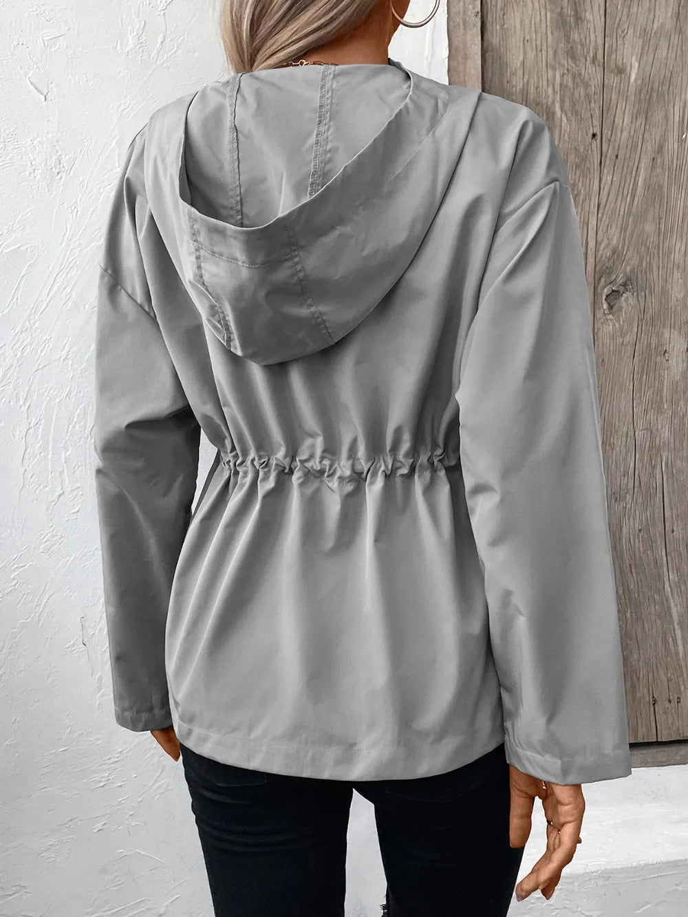 Casual Zip-Up Jacket with Adjustable Hood
